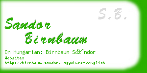 sandor birnbaum business card